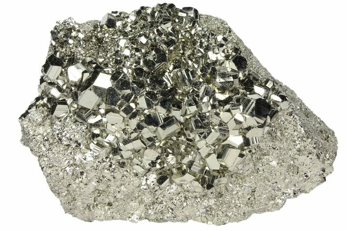 Gleaming Pyrite Crystal Cluster - Peru #94352